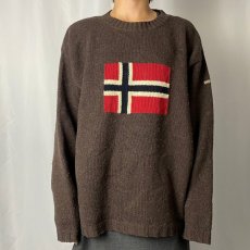 画像2: NAPAPIJRI ノルウェー国旗柄 ウールニットセーターXL (2)