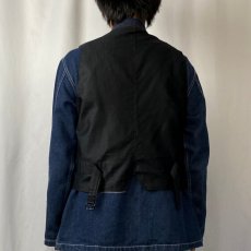 画像3: 40's〜 総柄 針刺しシンチバック ダブルブレストベスト NAVY (3)