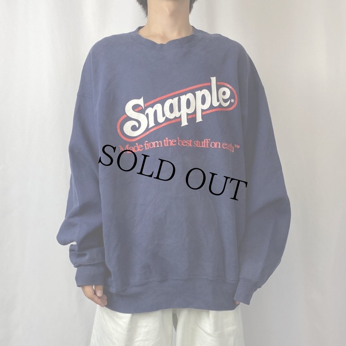 画像2: 90's Snapple USA製 飲料ブランド ロゴプリントスウェット NAVY XXL (2)