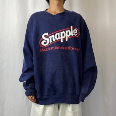 画像2: 90's Snapple USA製 飲料ブランド ロゴプリントスウェット NAVY XXL (2)