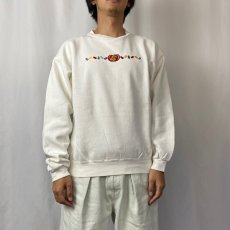 画像2: 90's OARSMAN USA製 "Jelly Belly" お菓子ブランド 刺繍スウェット M (2)