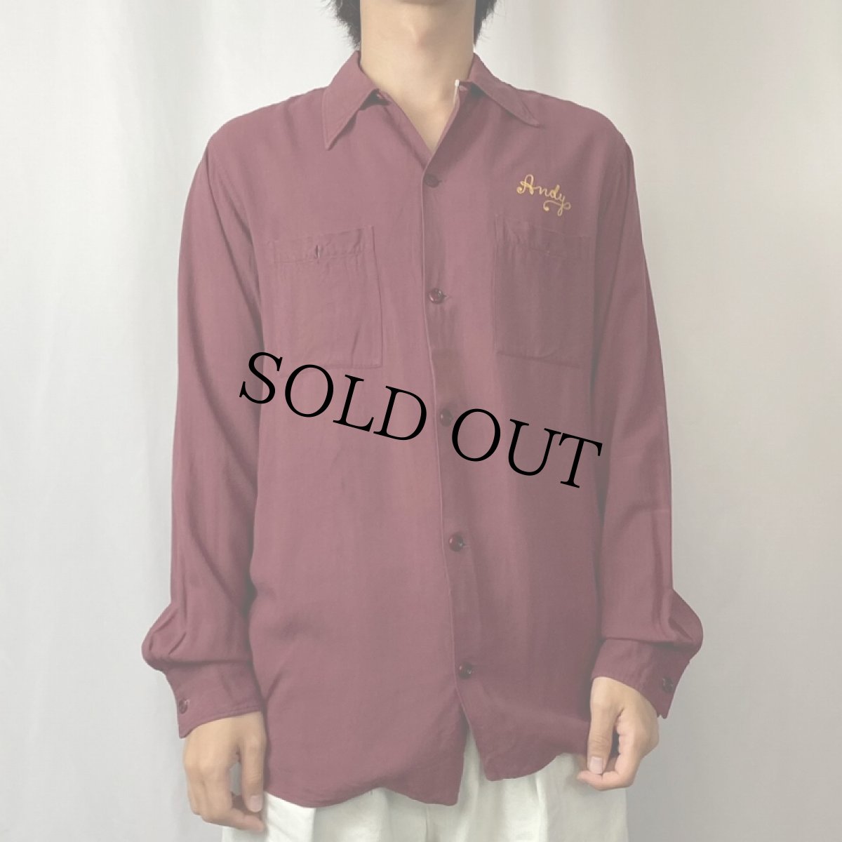 画像3: 40〜50's RATHNAW The Bowler by NAT NAST チェーンステッチ レーヨンシャツ (3)