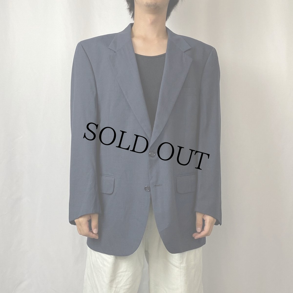 画像2: 〜90's BURBERRY USA製 テーラードジャケット NAVY (2)