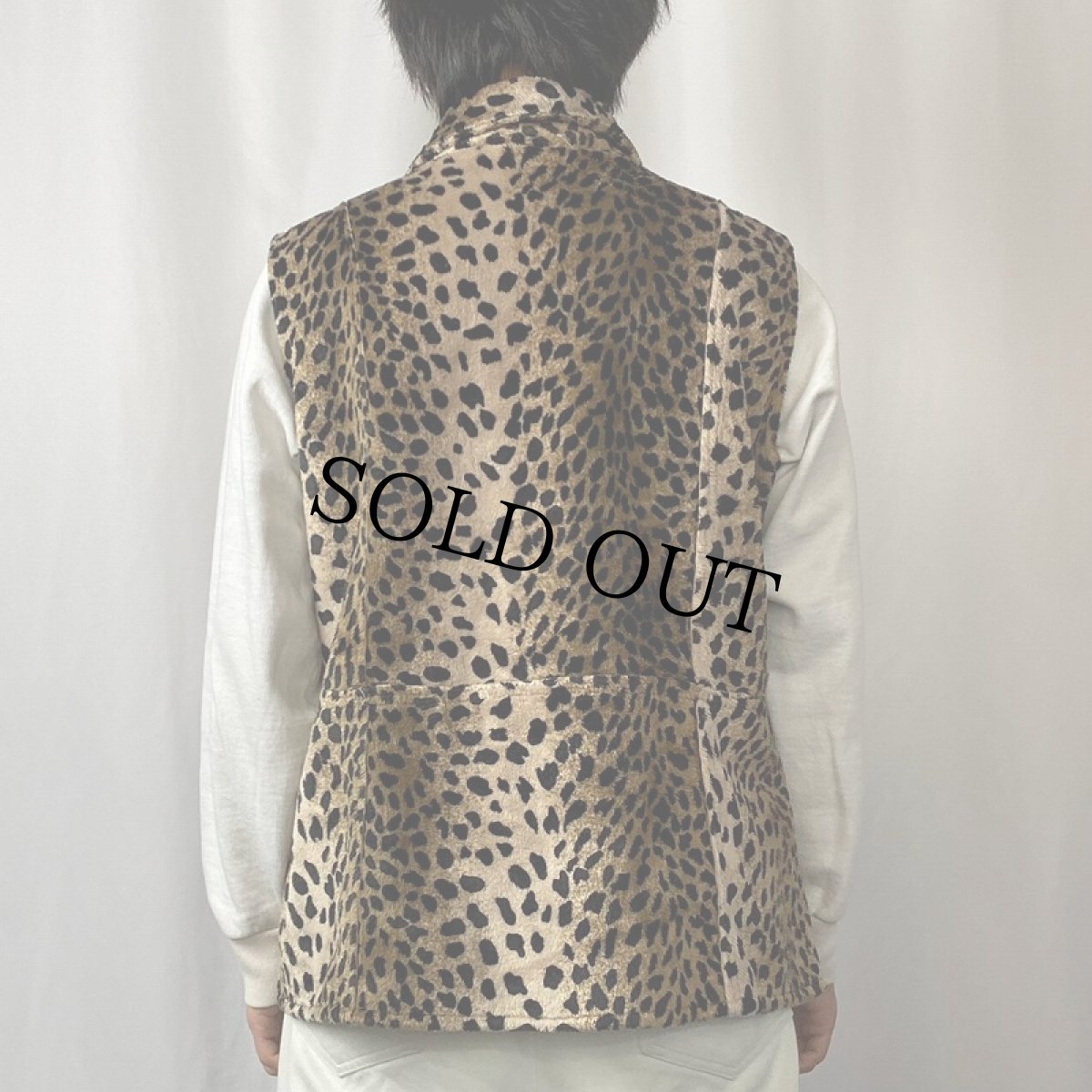 画像3: レオパード柄 フェイクファーベスト (3)