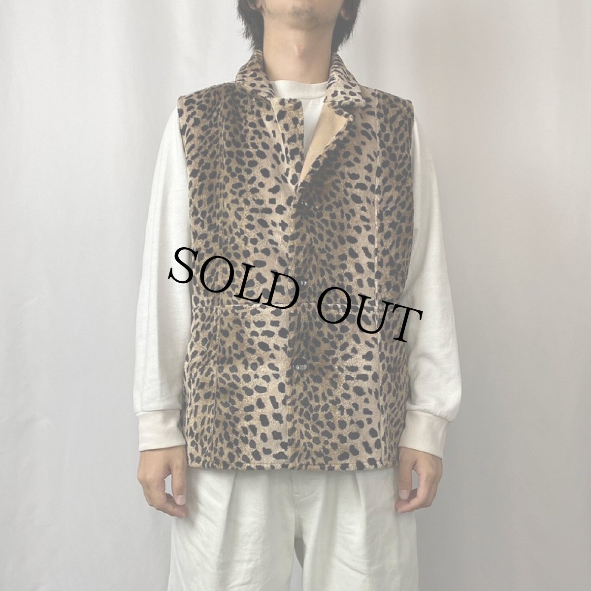 画像2: レオパード柄 フェイクファーベスト (2)