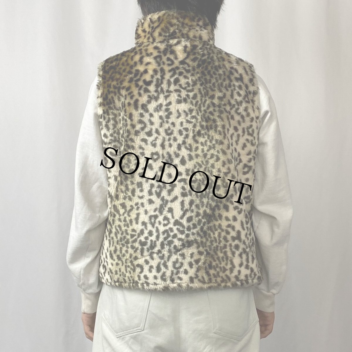 画像4: Pacfic Rose レオパード柄 フェイクファー リバーシブルベスト L (4)