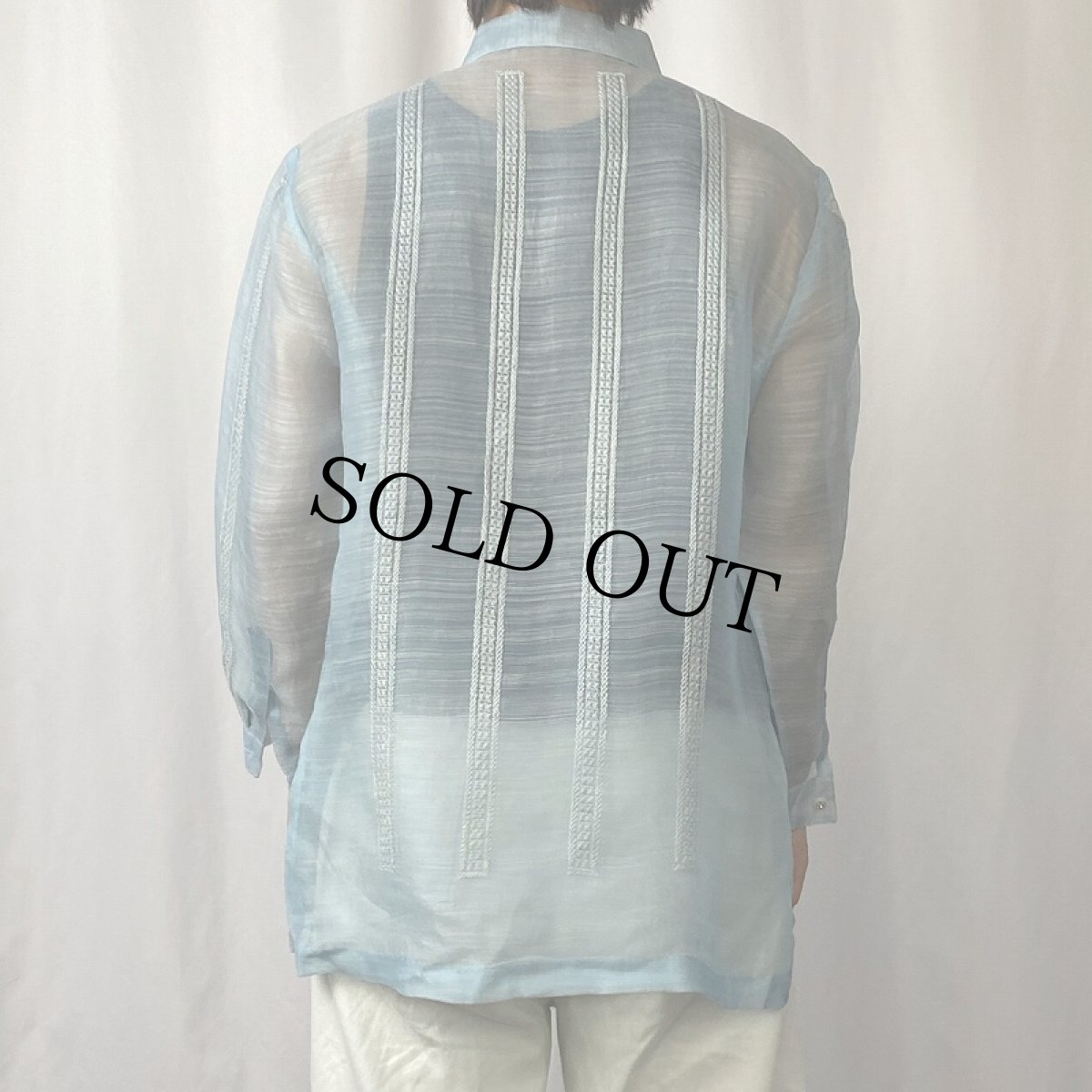 画像3: シースルー 刺?デザイン キューバシャツ (3)