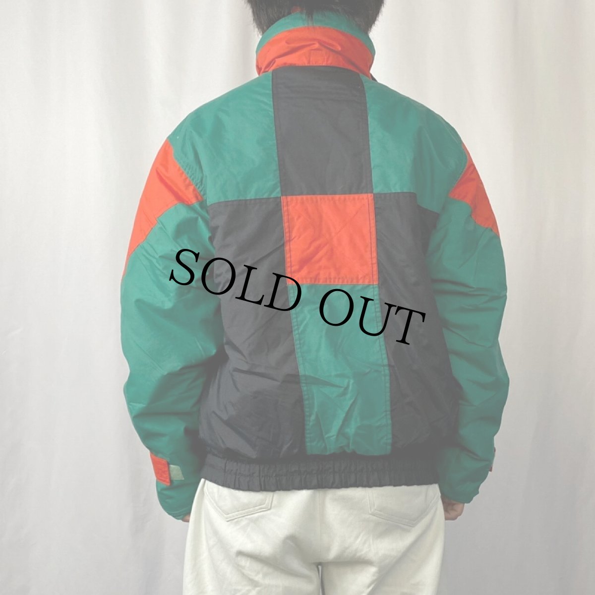 画像3: 90's SASSON 切り替えデザイン ナイロンダウンジャケット M (3)