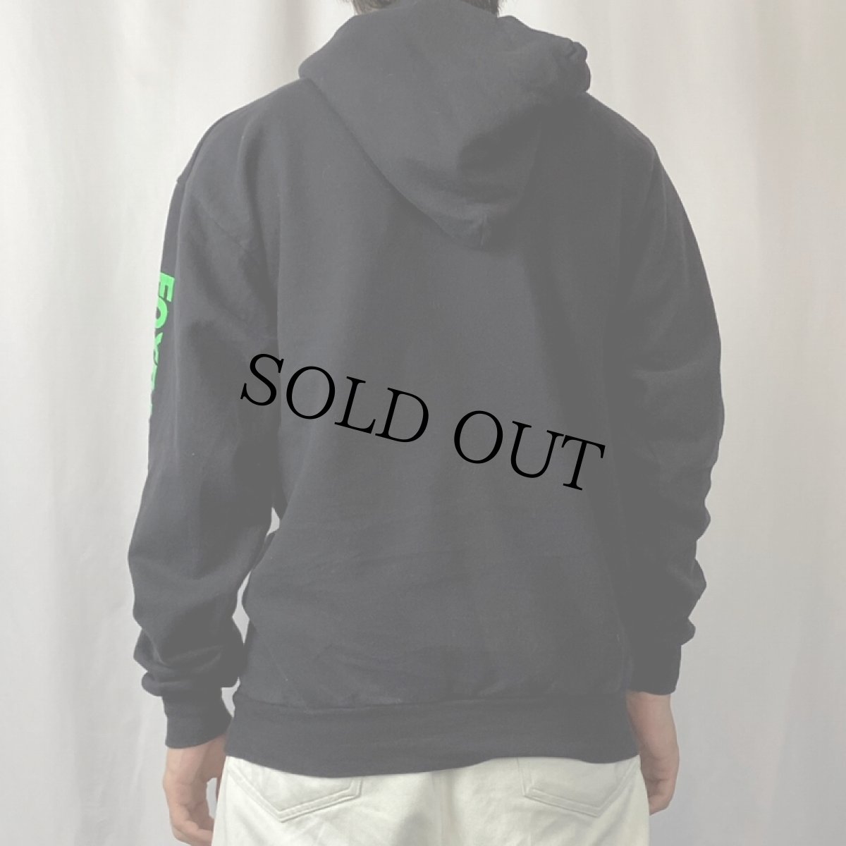 画像3: 2000's FOX RACING 袖プリントスウェットフーディー BLACK S (3)