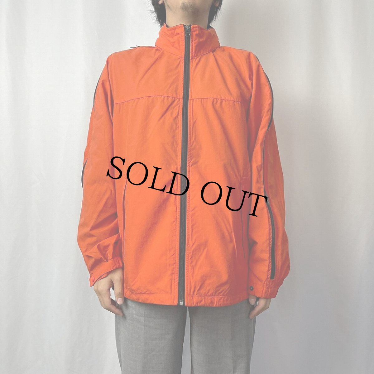 画像2: NAUTICA ジップデザイン リップストップナイロンジャケット M (2)