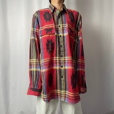 画像2: POLO Ralph Lauren ネイティブ柄 コットンシャツ XL (2)