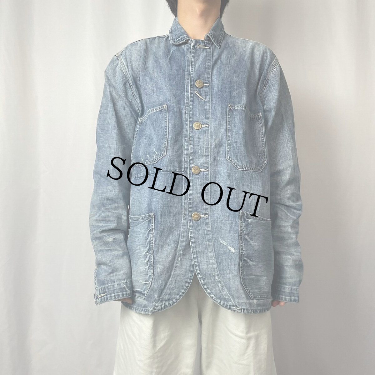 画像2: POLO Ralph Lauren デニムカバーオール XL (2)