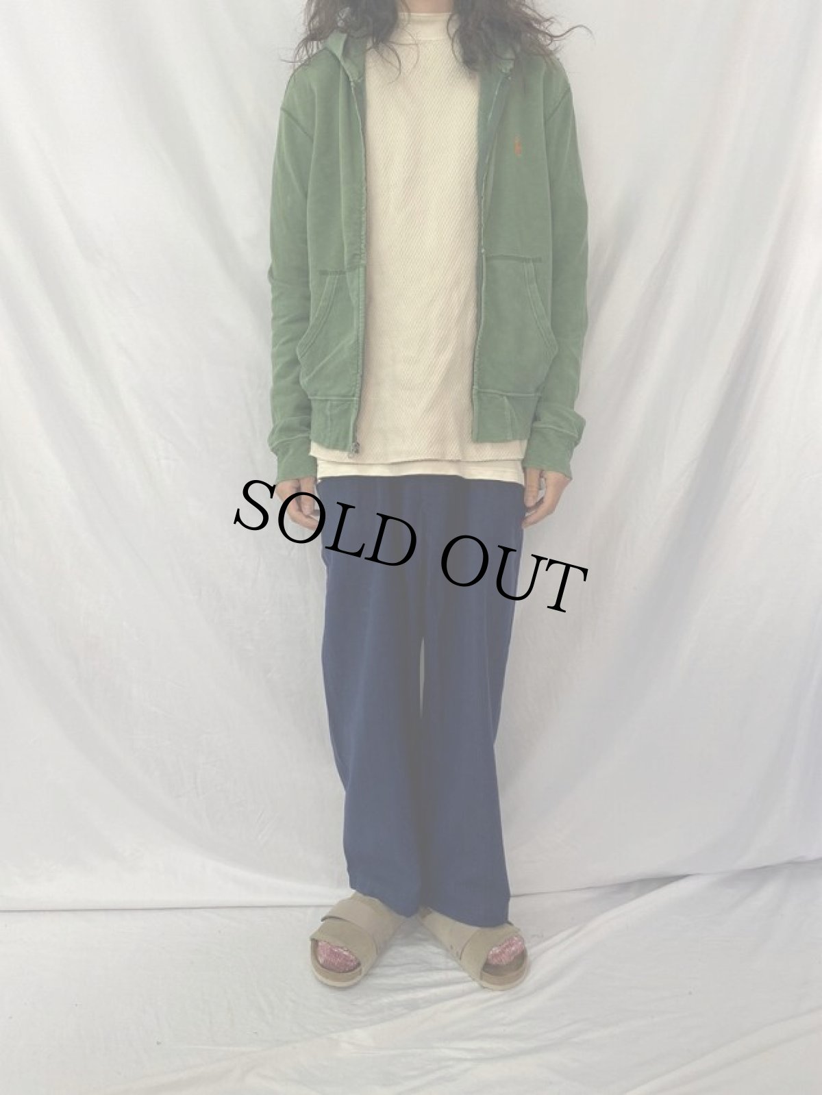 画像2: POLO Ralph Lauren ロゴ刺繍 スウェットジップパーカー M (2)