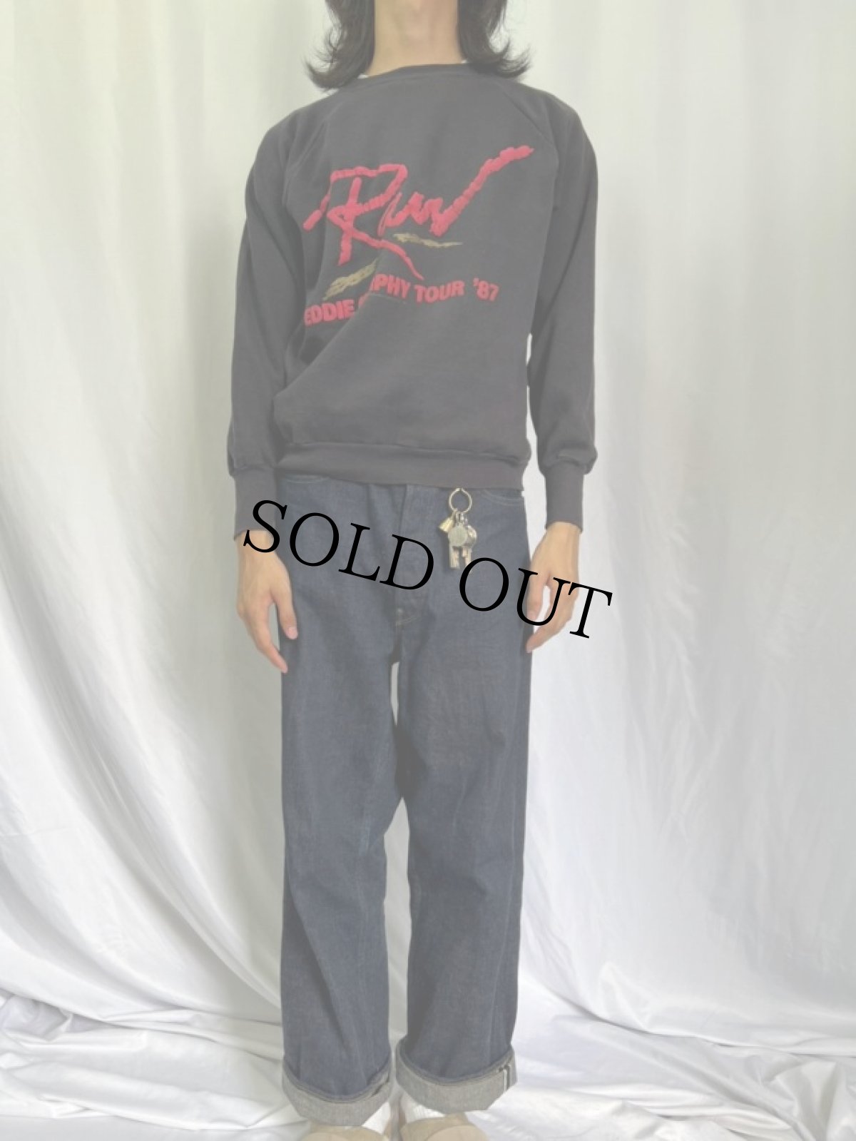 画像2: 80's EDDIE MURPHY USA製 発泡プリント コメディアンツアースウェット L (2)