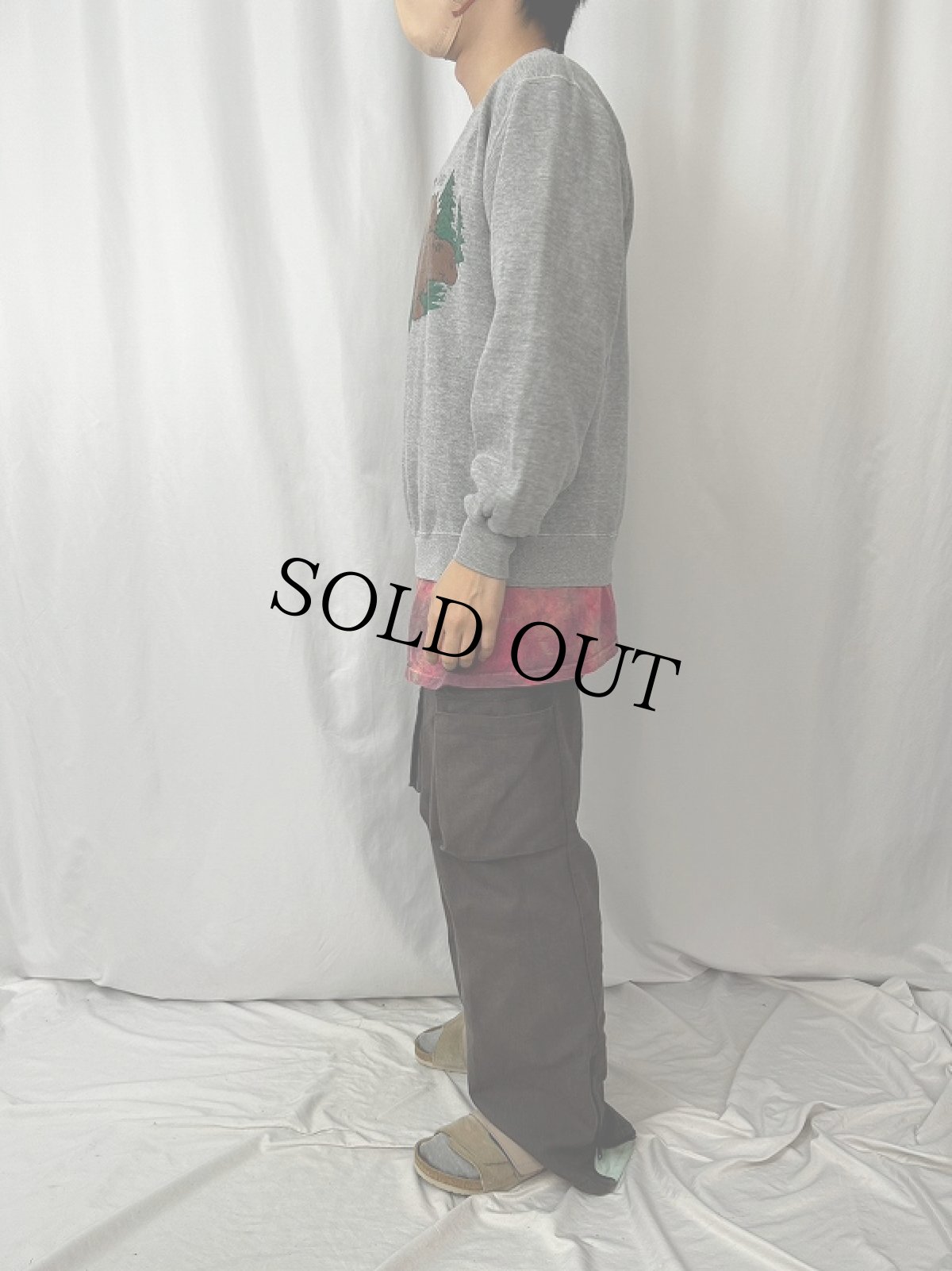 画像3: 90's USA製 "ALASKAN HAPPY BEARS" くまプリントスウェット XL (3)