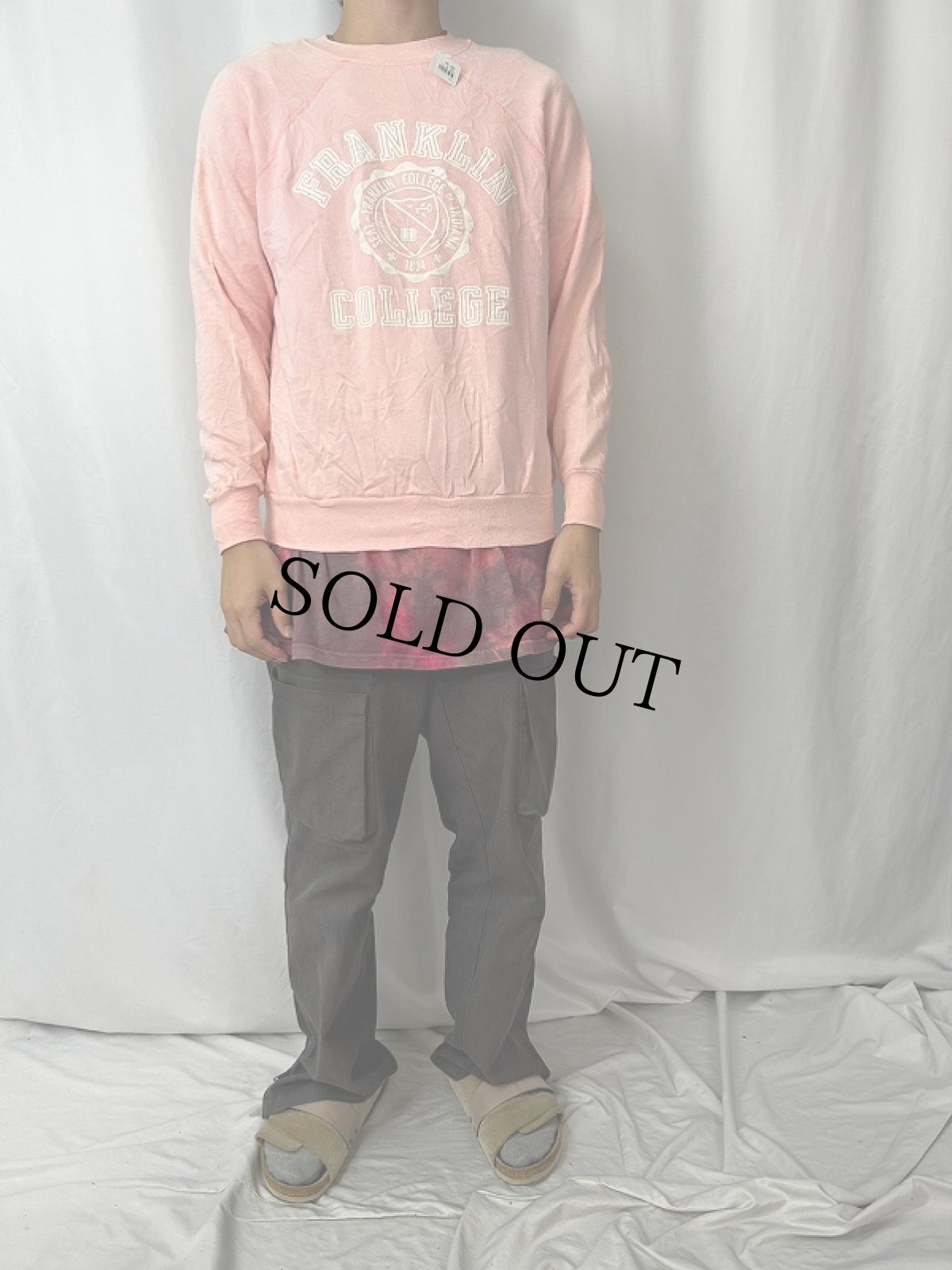 画像2: 80's USA製 FRANKLIN COLLEGE プリントスウェット L (2)