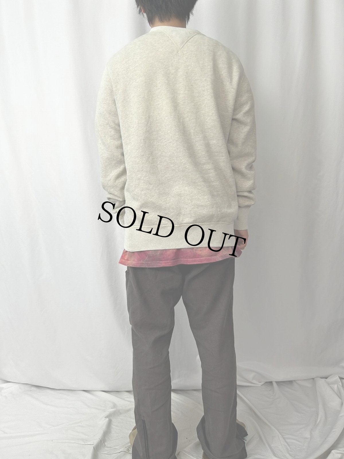 画像4: POLO Ralph Lauren 前V 染み込みプリントスウェット L (4)