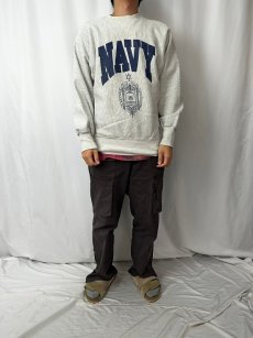 画像2: REVERSE WEAVE TYPE USA製 "NAVY" プリントスウェット M (2)