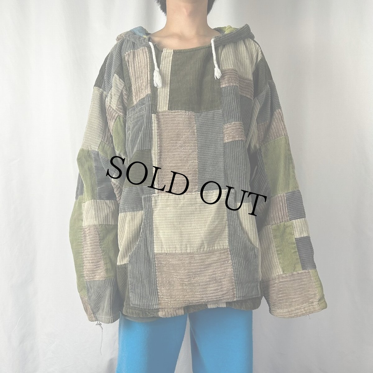 画像2: パッチワーク コーデュロイパーカー (2)