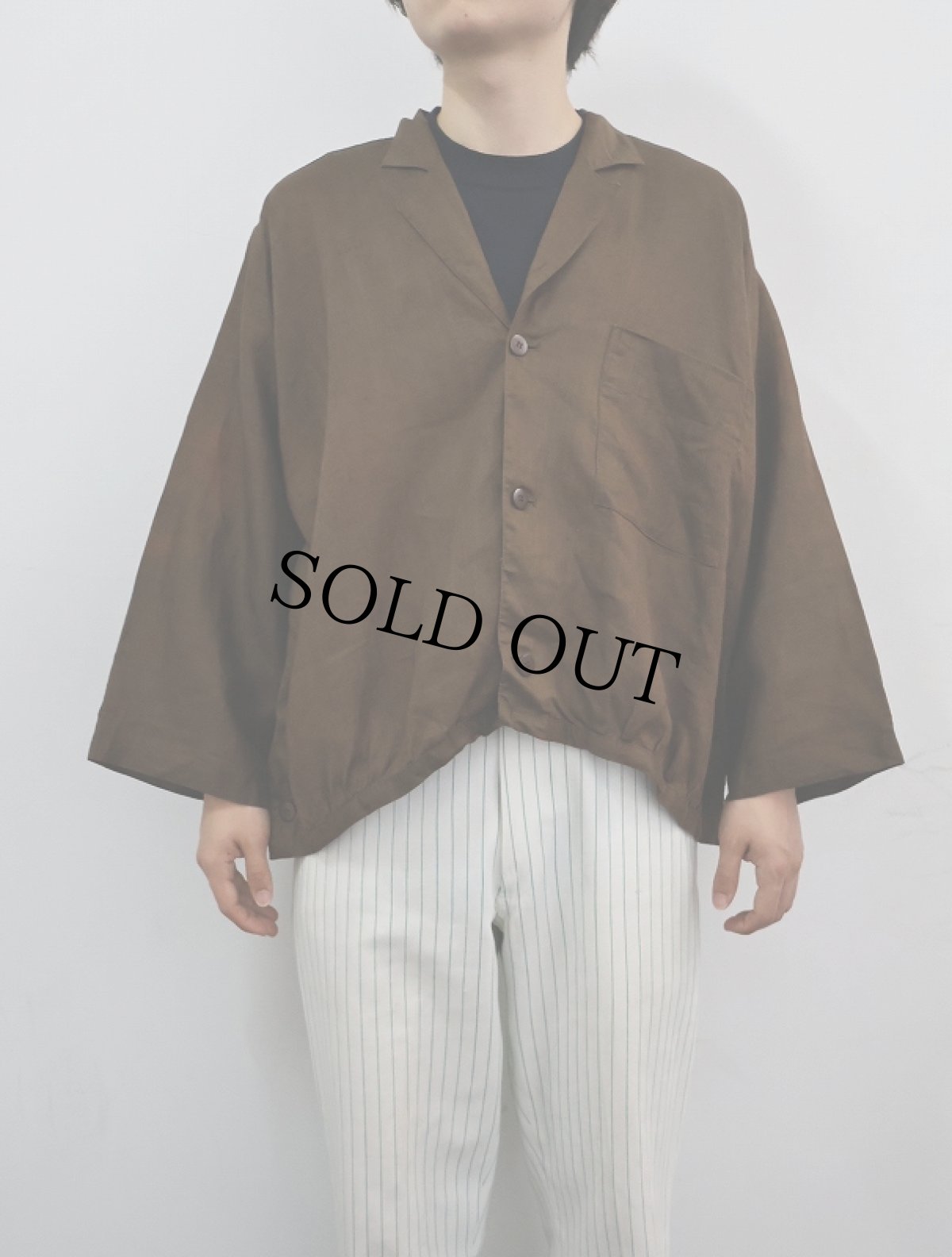 画像2: Y's "SAMPLE" ドルマンスリーブ リネンシャツジャケット (2)