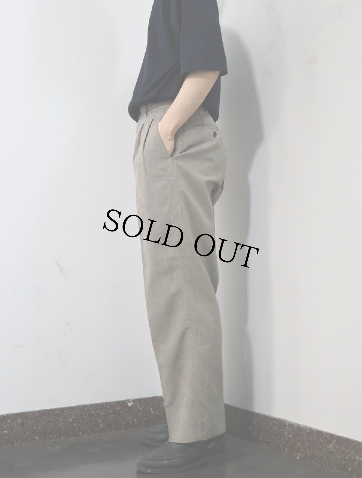 画像3: 90's COMME des GARCONS HOMME DEUX ウール×ポリ×リネン 2タックスラックス W30 (3)