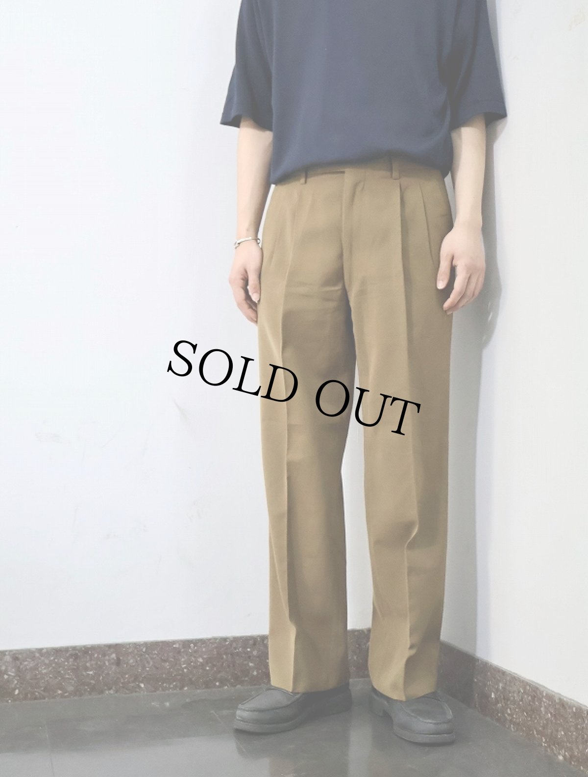 画像2: BALENCIAGA SPORTS 2タック ポリエステルスラックス W31 (2)