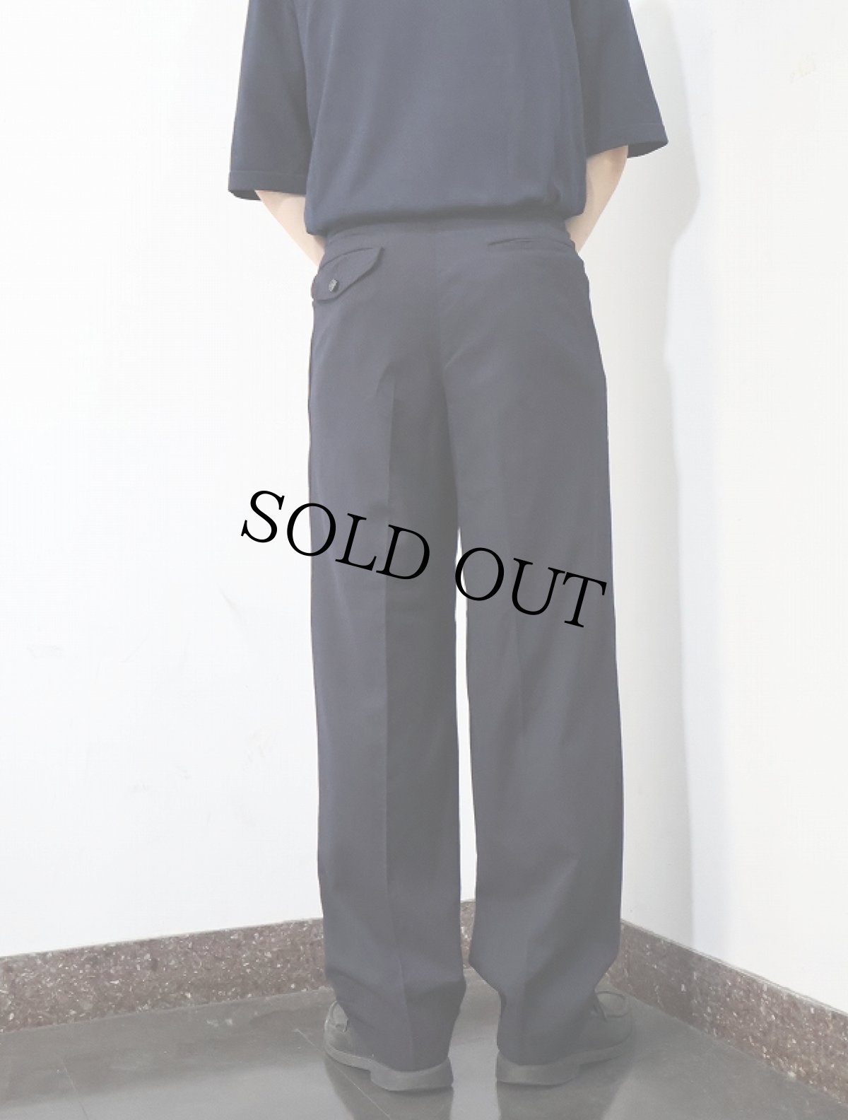 画像4: 90's COMME des GARCONS HOMME 2タック ウールスラックス BLACK W28 (4)