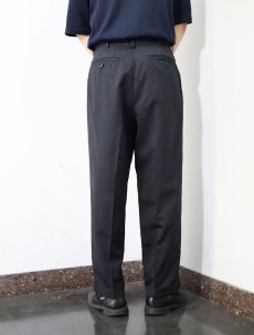 画像4: 90's COMME des GARCONS HOMME DEUX ストライプ柄 2タック ウールスラックス BLACK W31 (4)