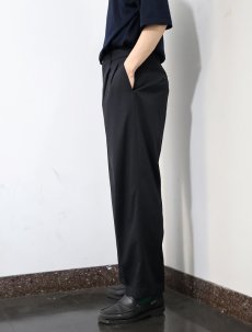 画像3: 90's COMME des GARCONS HOMME DEUX ストライプ柄 2タック ウールスラックス BLACK W31 (3)