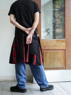 画像5: チェック柄 切り替えデザイン ラップカーゴスカート BLACK XXL (5)