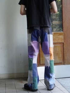 画像6: MOTOR コットンパッチワークパンツ W33 (6)