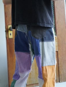 画像5: MOTOR コットンパッチワークパンツ W33 (5)