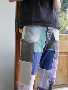 画像4: MOTOR コットンパッチワークパンツ W33 (4)