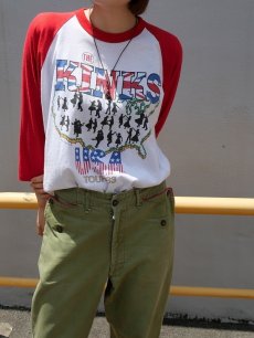 画像1: 80's THE KINKS ロックバンド ツアープリント ラグランTシャツ L (1)