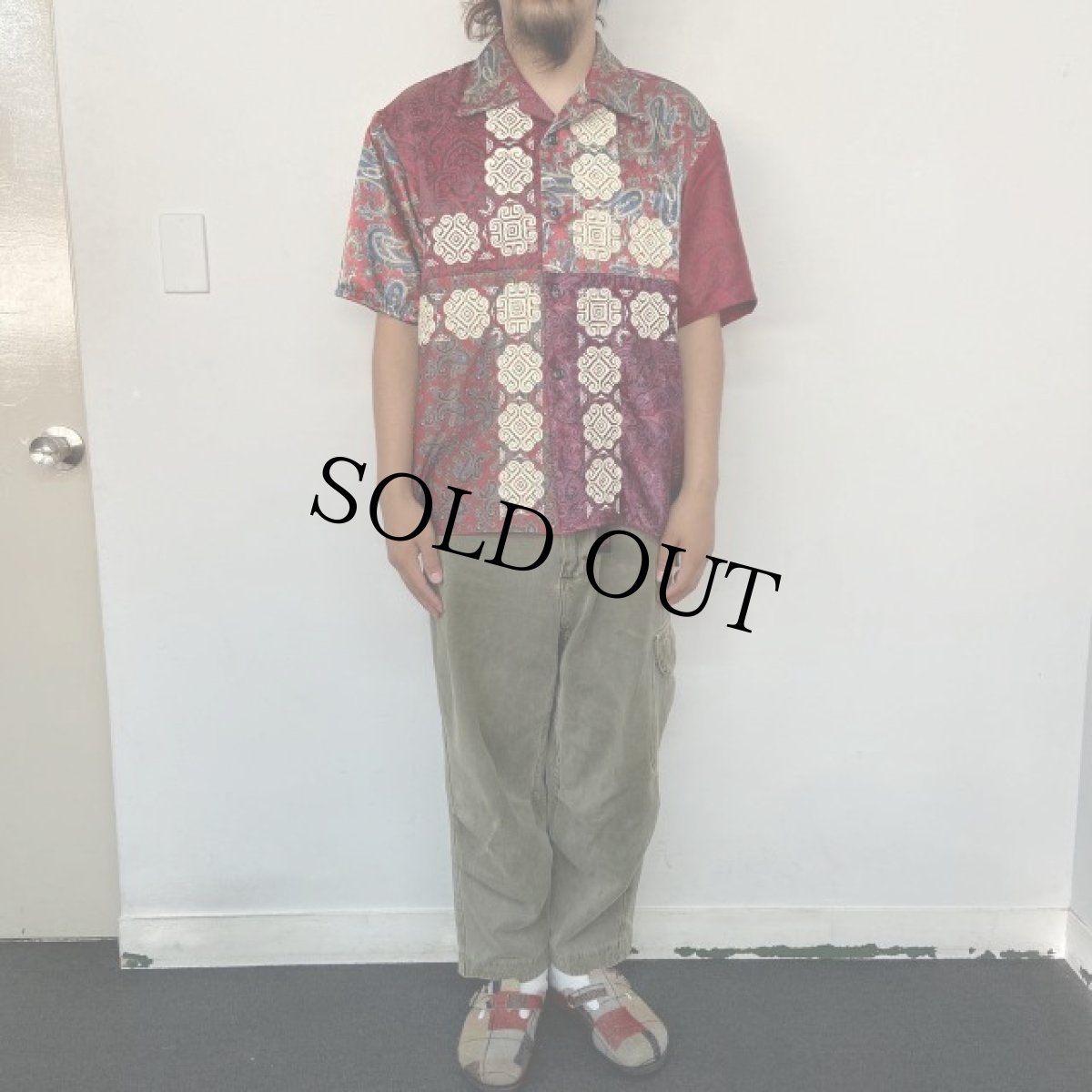 画像7: ink "BANDANA PATTERN SHIRT" RED TONE 【M】 (7)