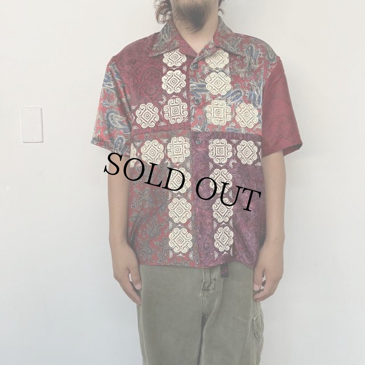 画像8: ink "BANDANA PATTERN SHIRT" RED TONE 【M】 (8)