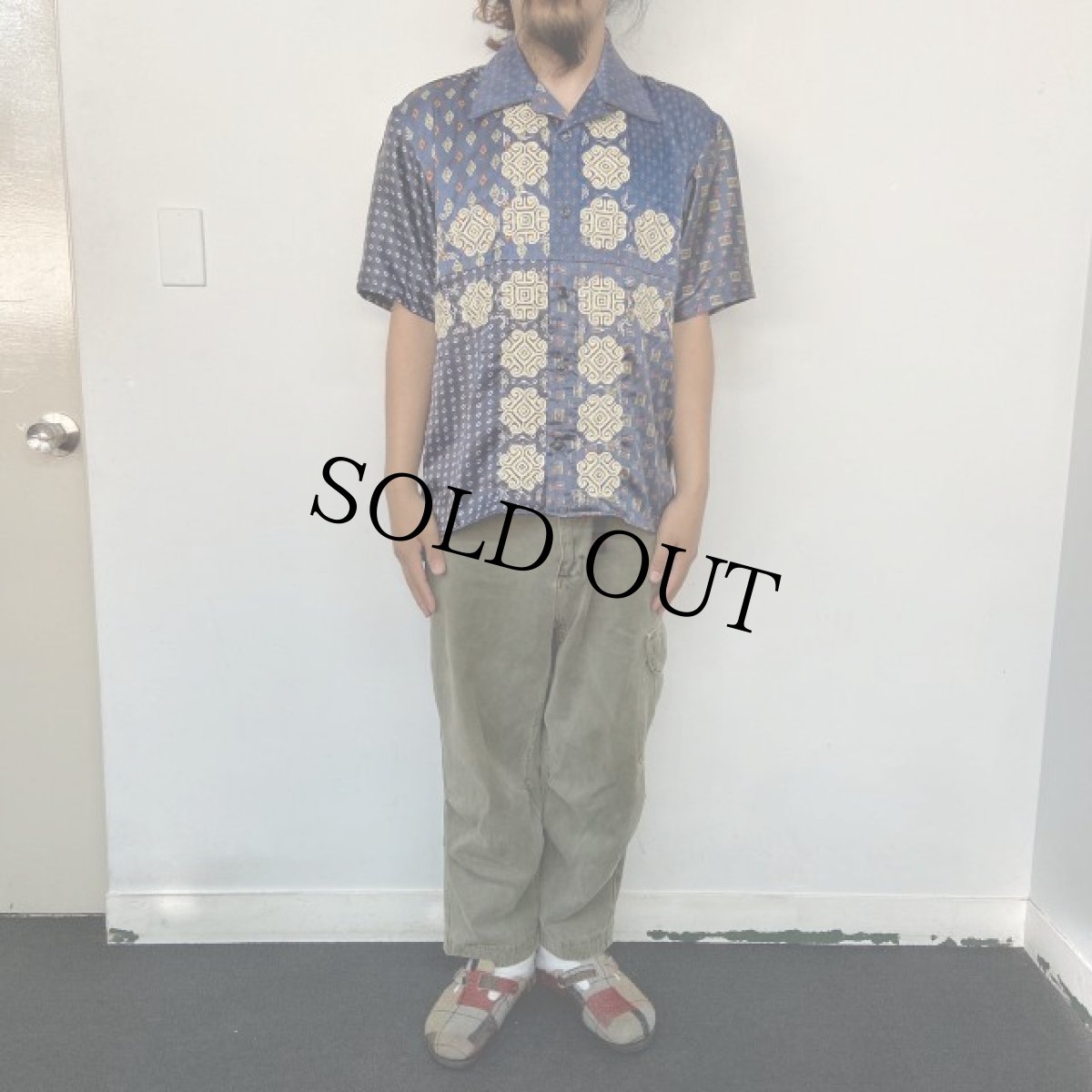 画像11: ink "BANDANA PATTERN SHIRT" BLUE TONE 【M】 (11)