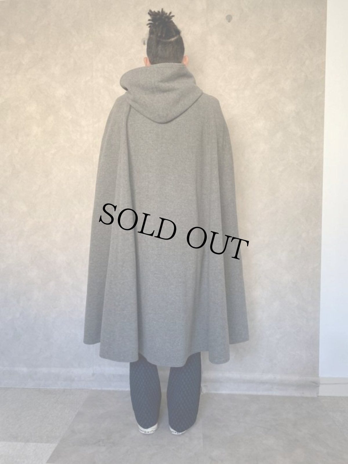 画像5: ウールロングポンチョ (5)