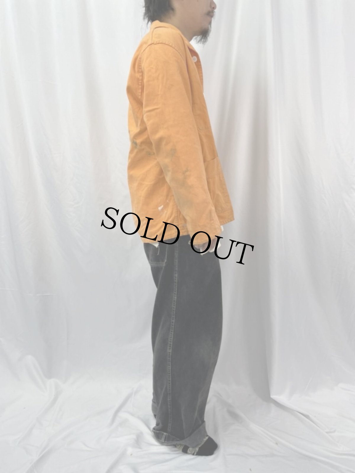 画像3: VINTAGE EURO コットンツイル ワークカバーオール (3)