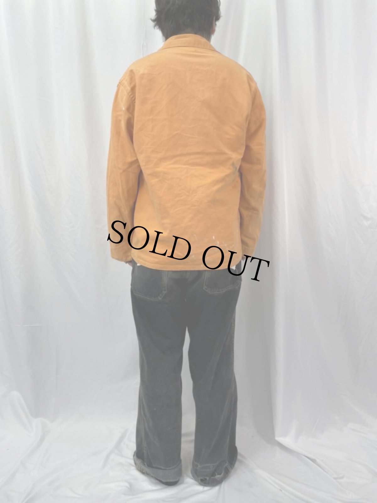 画像4: VINTAGE EURO コットンツイル ワークカバーオール (4)