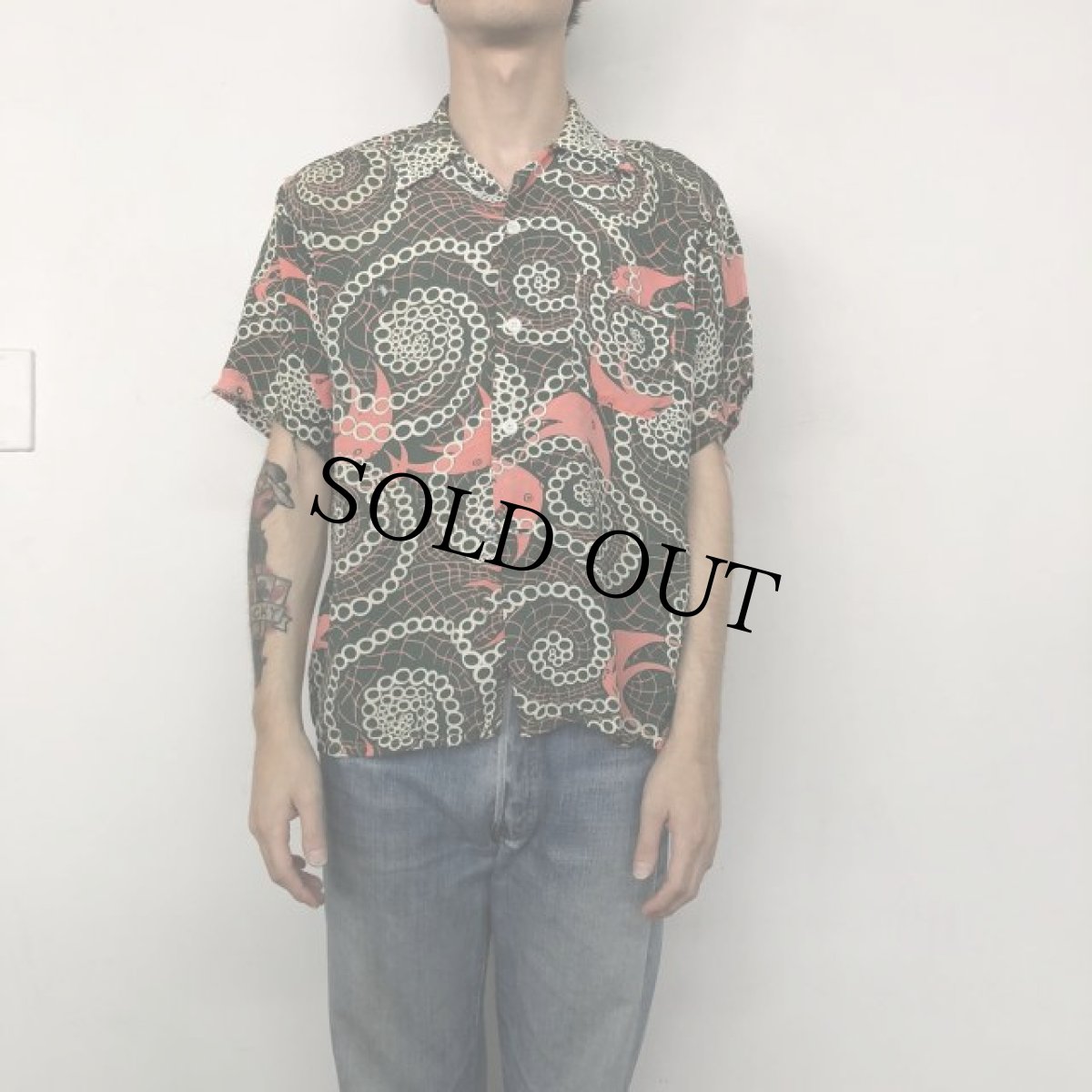 画像2: 50's PILGRIM Rayon Hawaiian shirt (2)