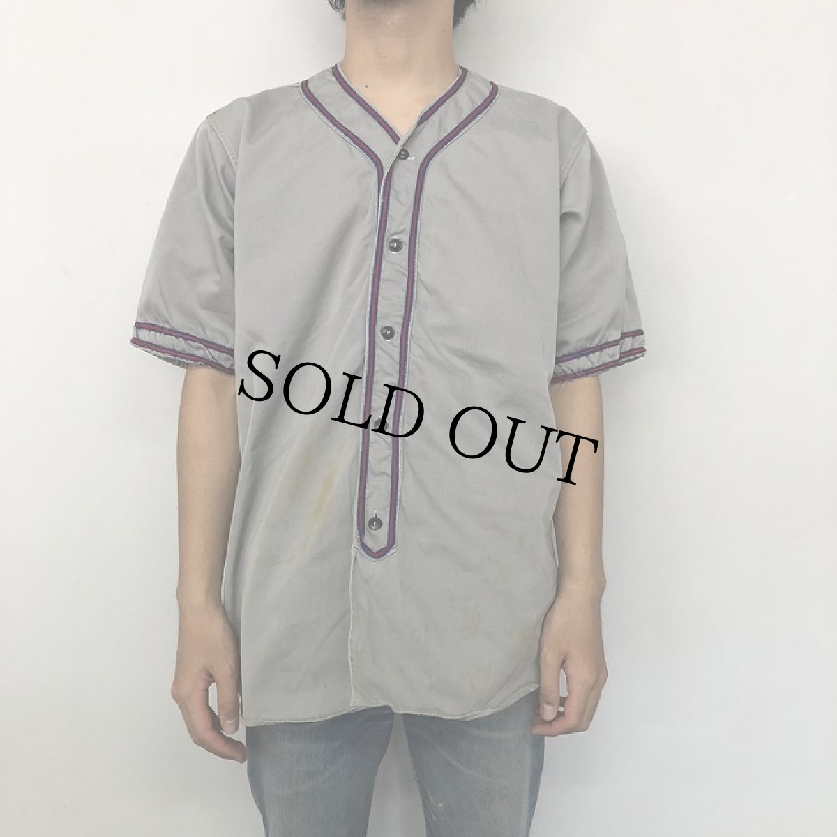 画像3: 60's "マチ付き" Cotton Baseball shirt (3)