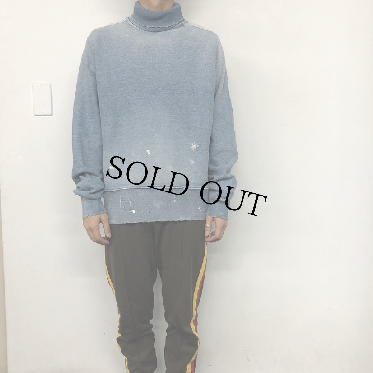 画像2: KAPITAL インディゴ ボロ加工 ハイネックスウェット M (2)