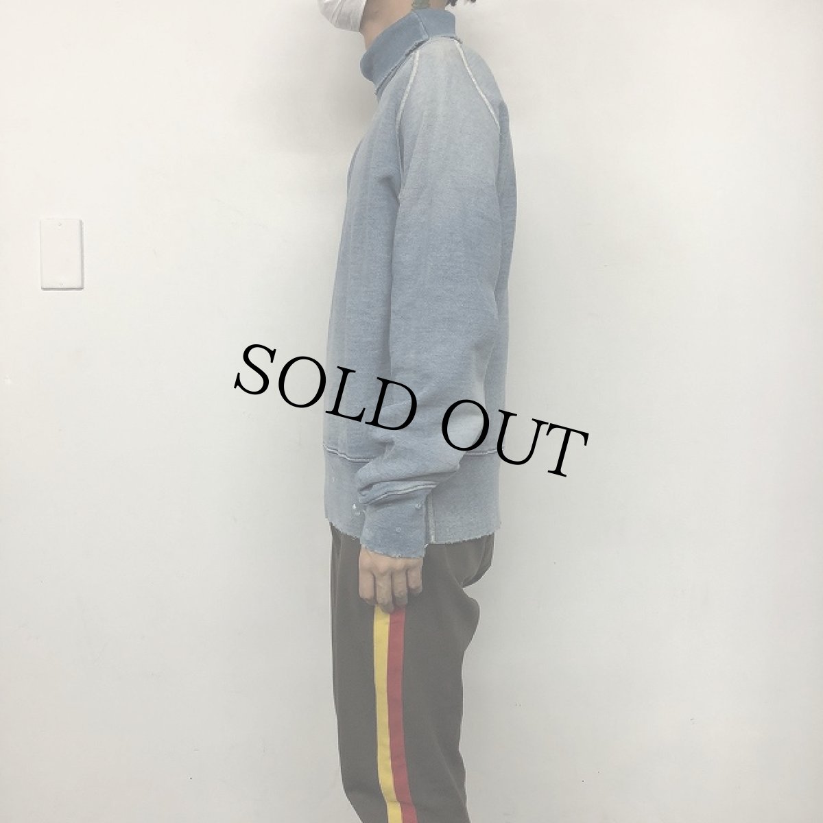 画像3: KAPITAL インディゴ ボロ加工 ハイネックスウェット M (3)