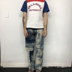 画像2: KAPITAL KOUNTRY パッチワーク ボロ加工デニムパンツ W29 (2)