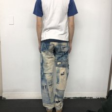 画像4: KAPITAL KOUNTRY パッチワーク ボロ加工デニムパンツ W29 (4)