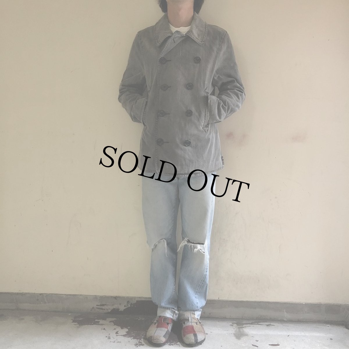 画像2: Ralph Lauren DENIM&SUPPLY "U.S.NAVY Type" 10ボタン デニムPコート M (2)