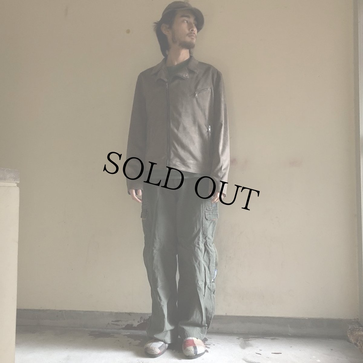 画像2: INTERNATIONAL CONCEPTS フェイクスエード ダブルライダースジャケット M (2)