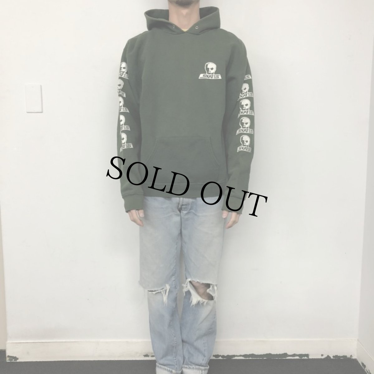 画像3: 90's SKULL SKATES ロゴプリント スウェットフーディ XL (3)
