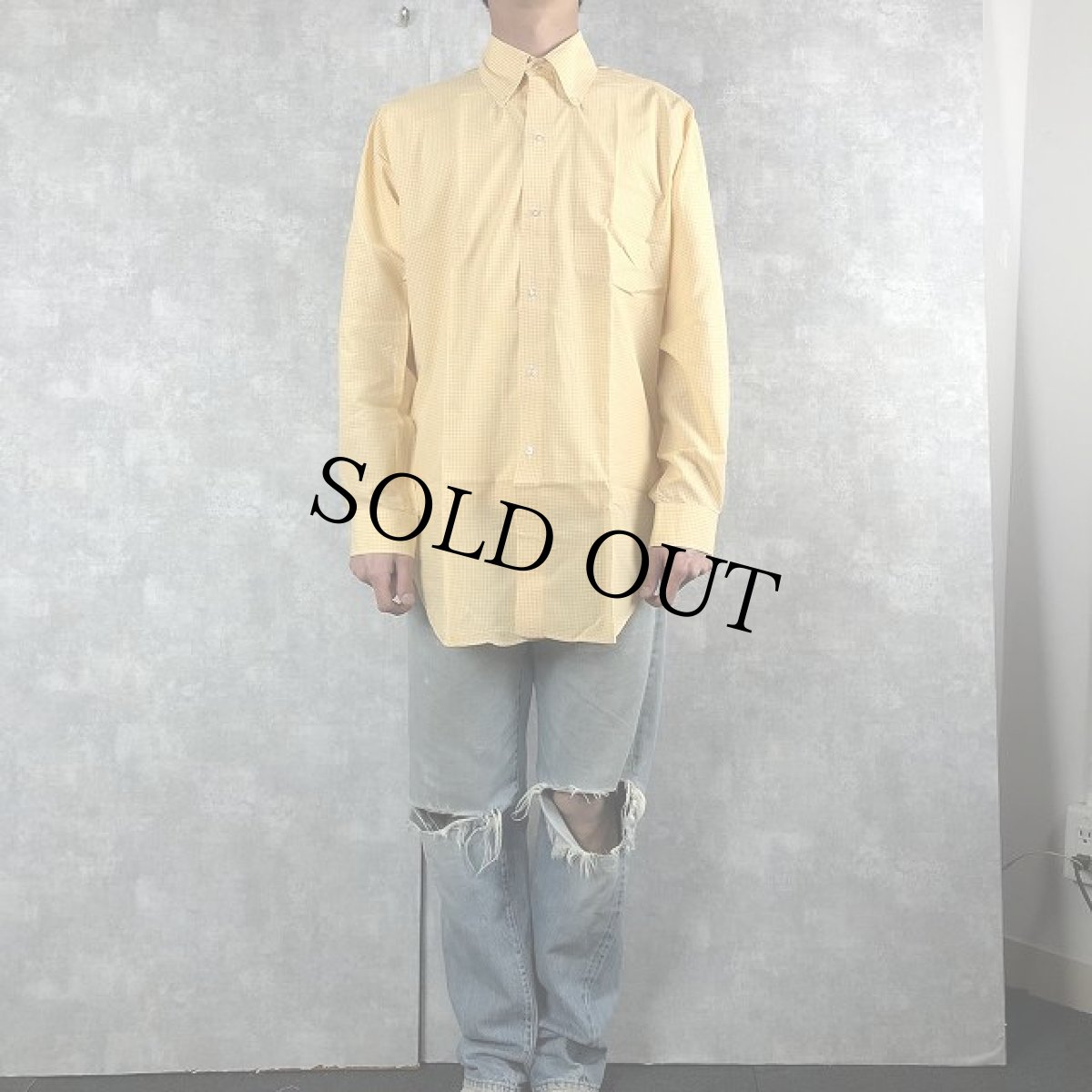 画像3: 70〜80's BrooksBrothers USA製 ギンガムチェック柄 ボタンダウンコットンシャツ DEADSTOCK 16 (3)